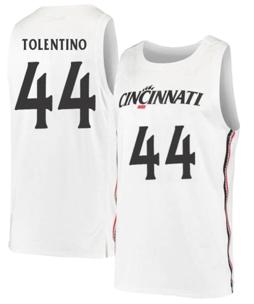 Sage Tolentino Jersey Cincinnati Bearcats College Basketball White #44