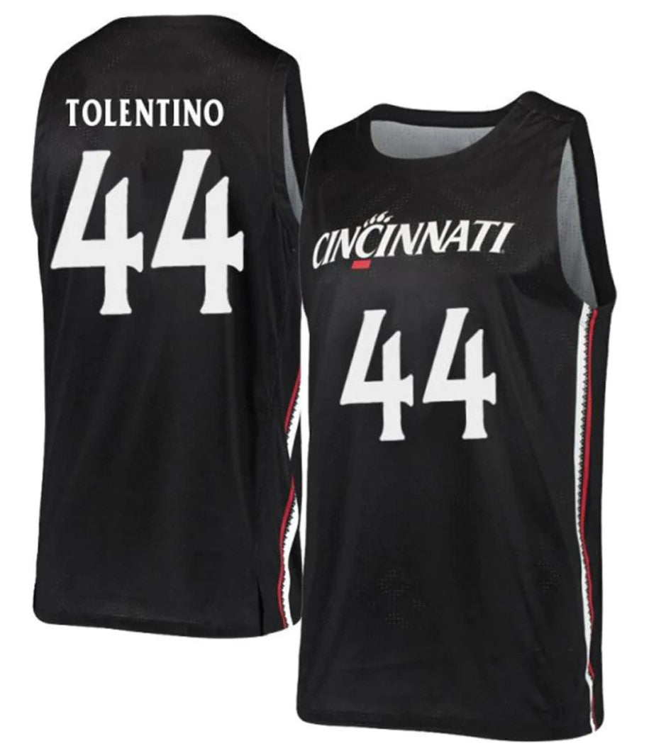 Sage Tolentino Jersey Cincinnati Bearcats College Basketball Black #44