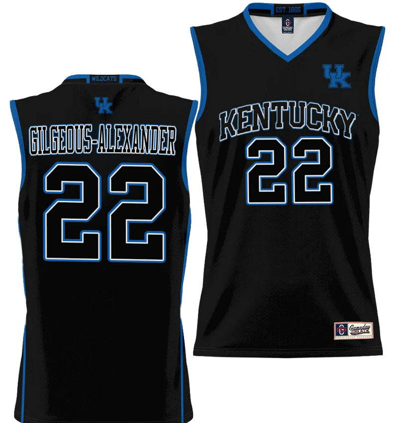 Shai Gilgeous Alexander Jersey #22 Kentucky Wildcats NIL College Basketball Lightweight White