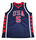 Stephon Marbury Jersey #5 Team USA Basketball Sewn Navy Blue