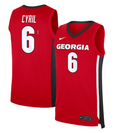 Somto Cyril Jersey #6 Georgia Bulldogs NIL Basketball Red