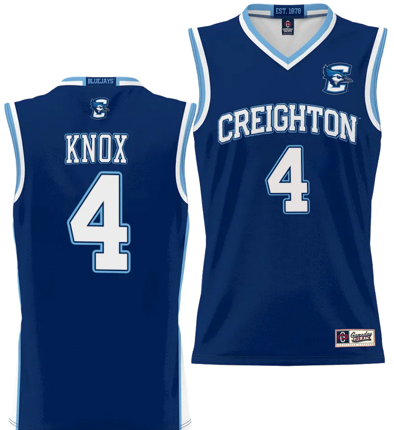 Sterling Knox Jersey #2 Creighton Bluejays College NIL Basketball Lightweight