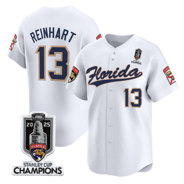Sam Reinhart Jersey #13 Florida Panthers 2025 Stanley Cup Champions