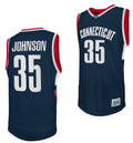 Samson Johnson Jersey UConn Huskies College Basketball Navy Retro #35
