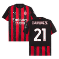 Samuel Chukwueze 21 AC Milan 2025-26 Home Match Jersey – Black Red