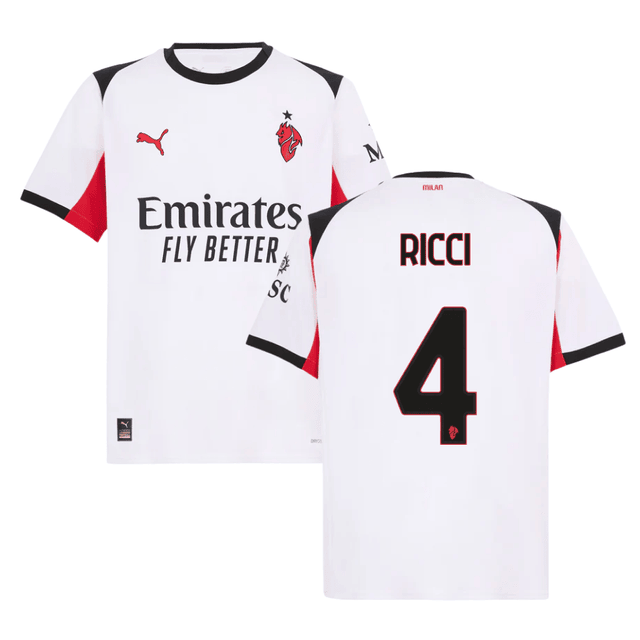 Samuele Ricci 4 AC Milan 2025-26 Away Men Jersey – White