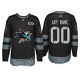 San Jose Sharks Black 1917-2017 100th Anniversary Stitched NHL Custom Jersey