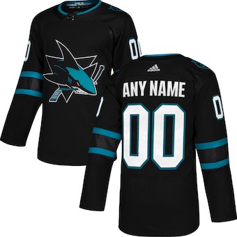 San Jose Sharks Black Alternate Custom Jersey Stitched