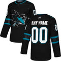 San Jose Sharks Black Alternate Custom Jersey Stitched
