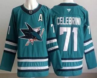 San Jose Sharks #71 Macklin Celebrini Teal Authentic Jersey Stitched