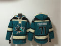 San Jose Sharks #71 Macklin Celebrini Teal Lace-Up Pullover Hoodie