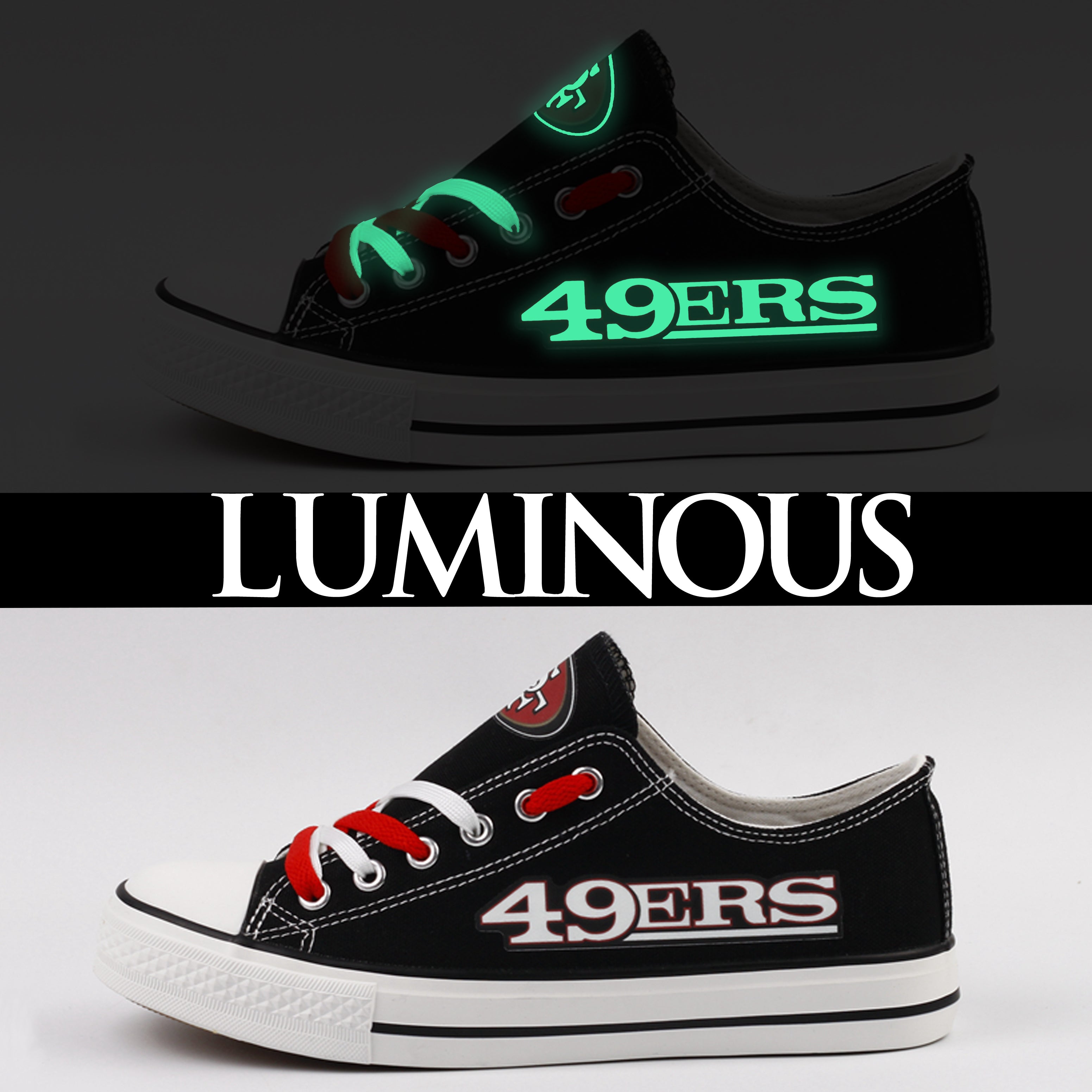 San Francisco 49ers Low Top Canvas Sport Sneakers Shoes For Men Women Fans