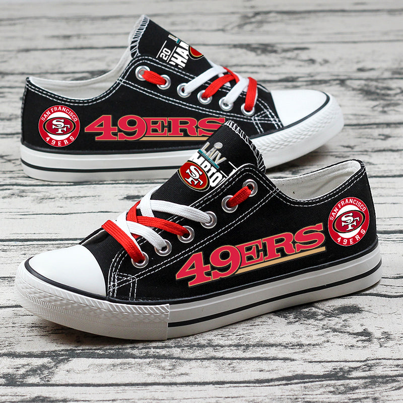 San Francisco 49ers Low Top Canvas Sport Sneakers Shoes For Men Women Fans