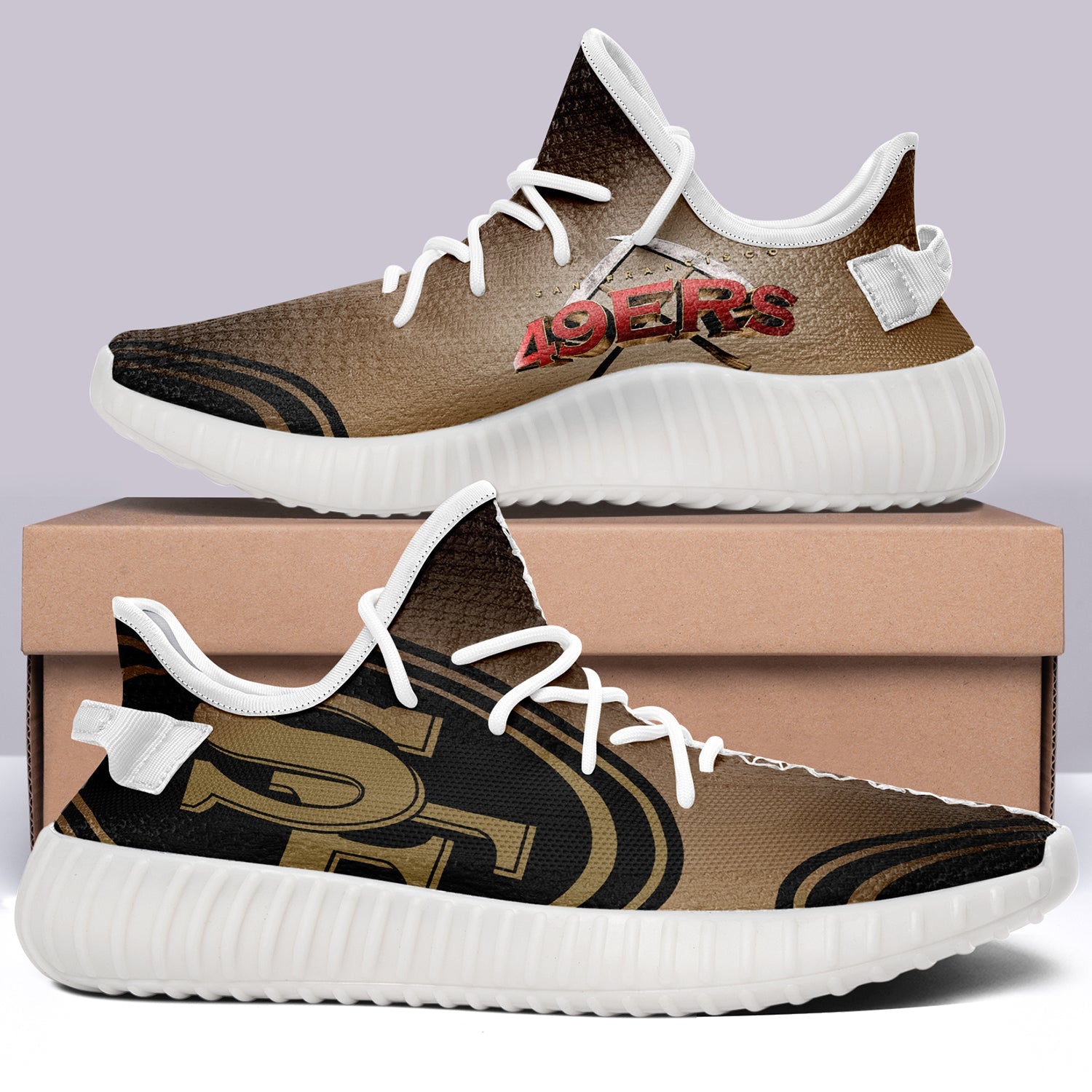 San Francisco 49ers NFL 350v Yeezy Sneakers For Men Women Fans