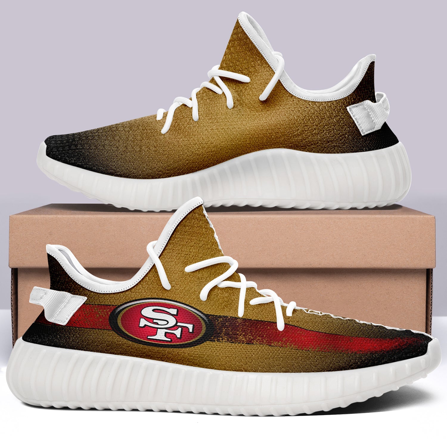San Francisco 49ers V1 NFL 350v Yeezy Sneakers For Men Women Fans