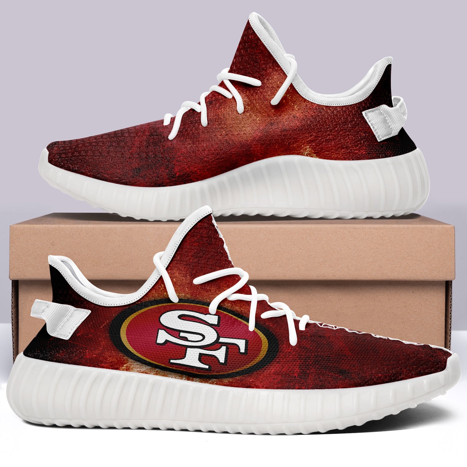 San Francisco 49ers V1 NFL 350v Yeezy Sneakers For Men Women Fans