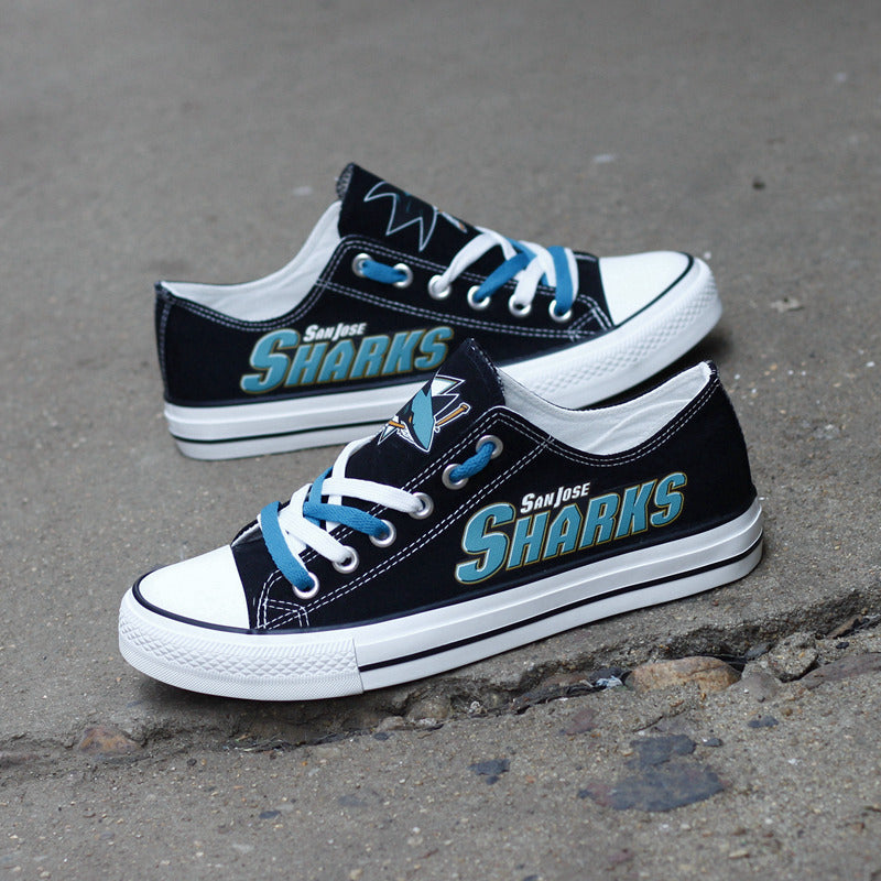 San Jose Sharks Low Top Canvas Sport Sneakers Shoes For Men Women Fans