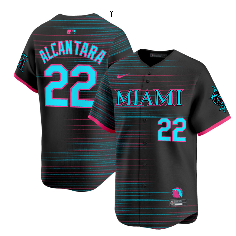 Sandy Alcantara Jersey #22 Miami Marlins 30 Seasons Anniversary Patch Limited Stitched