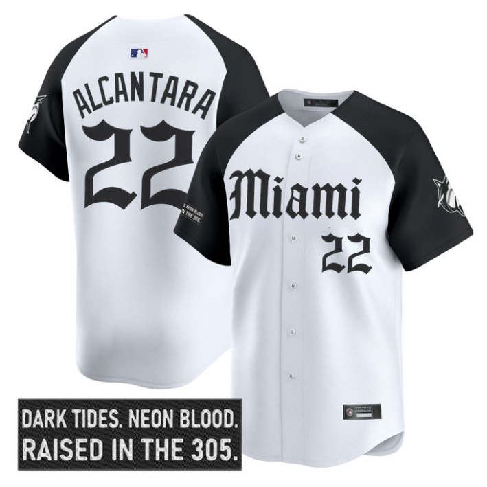 Sandy Alcantara Jersey #22 Miami Marlins Gothic Vice Edition Stitched