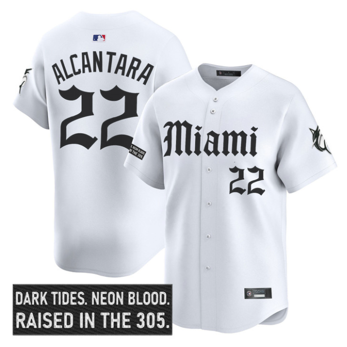 Sandy Alcantara Jersey #22 Miami Marlins Gothic Vice Edition Stitched