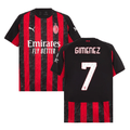 Santiago Gimenez 7 AC Milan 2025-26 Home Match Jersey – Black Red