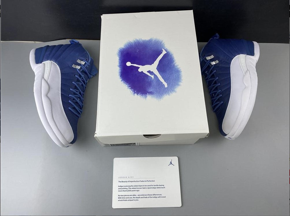 Air Jordan 12 Retro Stone Blue Shoes Sneakers