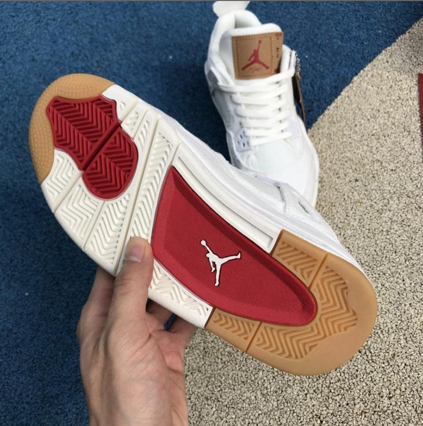 Air Jordan 4 Retro Levi’s White (Levi’s Tag) Shoes Sneakers