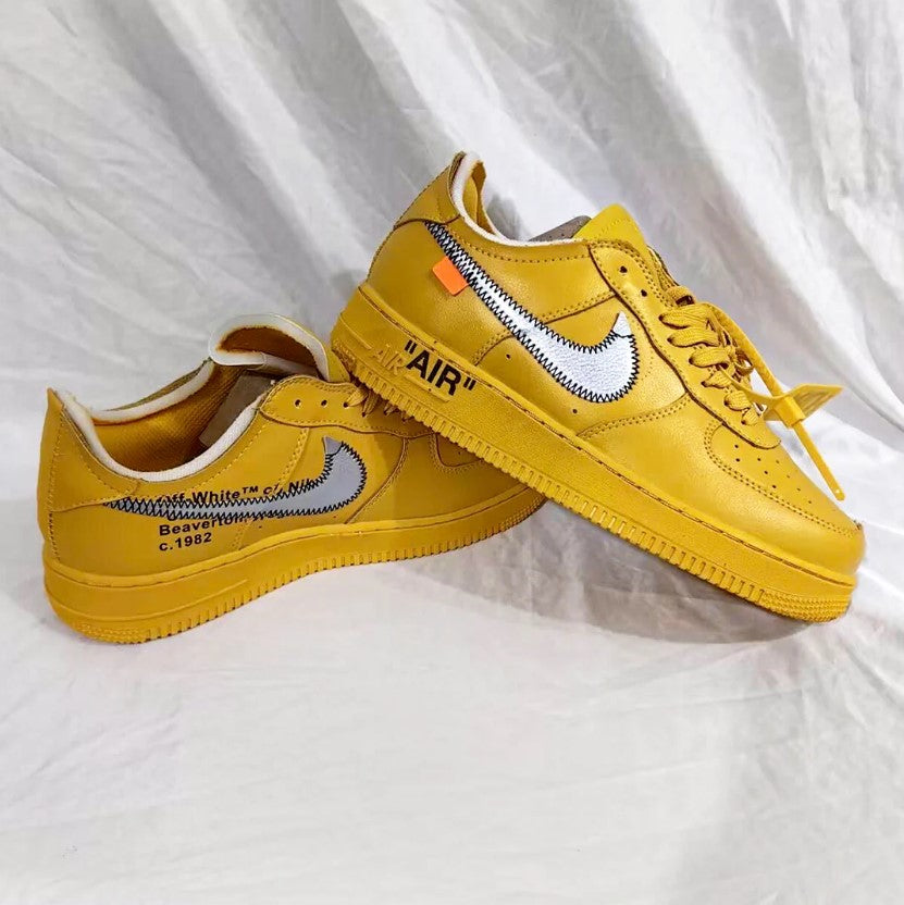Off-White x Air Force 1 Low University Gold Lemonade Shoes Sneakers