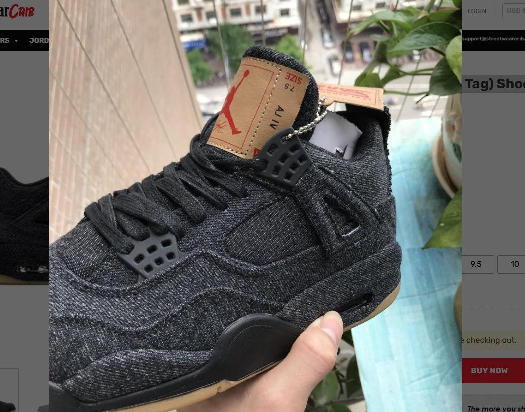 Air Jordan 4 Retro Levi’s Black (Levi’s Tag) Shoes Sneakers