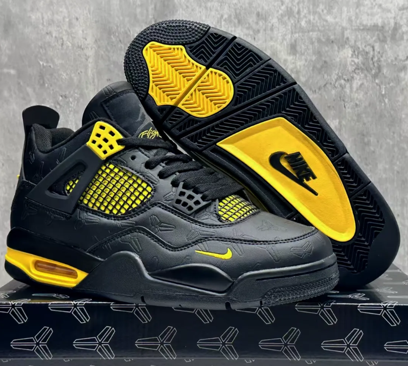 Nigel Sylvester x Kobe Bryant x Air Jordan 4 Thunder Shoes Sneakers