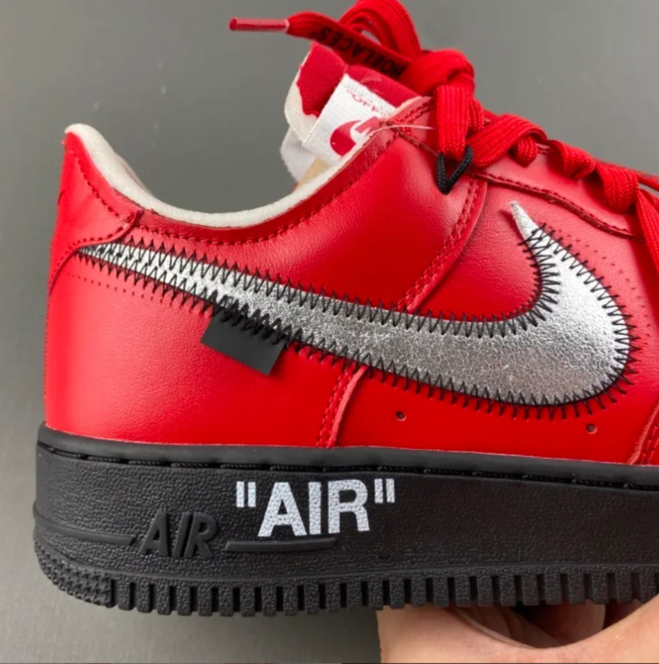 OW x Air Force 1 Low Crimson Sample Shoes Sneaker