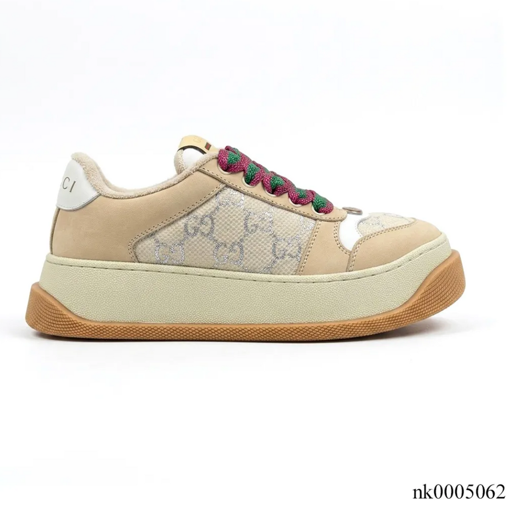 GG Screener GG Leather-Trimmed Canvas Shoes Sneakers