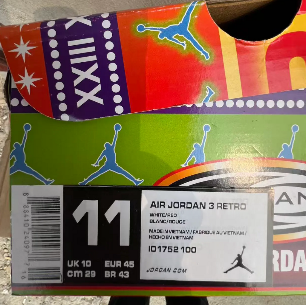 Air Jordan 3 Retro El Vuelo Black Sample Shoes Sneakers