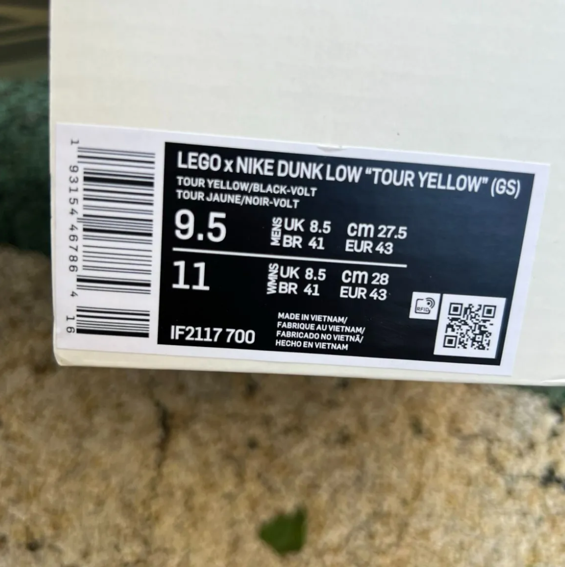 Dunk Low x LEGO Tour Yellow Shoes Sneakers