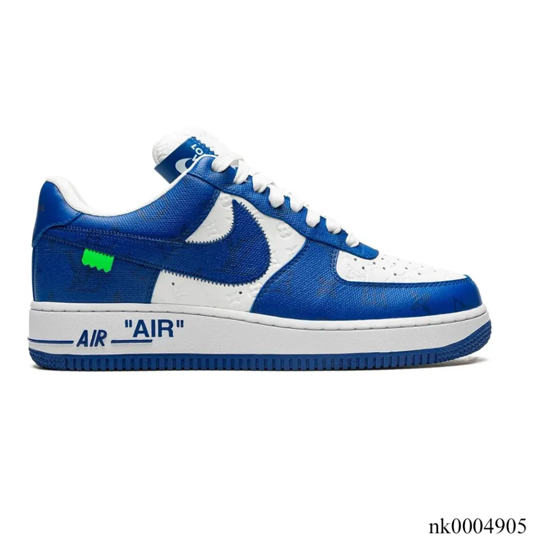 LV x Air Force 1 Virgil Abloh White Blue Shoes Sneakers