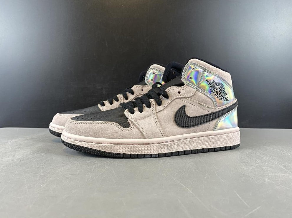 Air Jordan 1 Mid Dirty Powder Iridescent (W) Shoes Sneakers