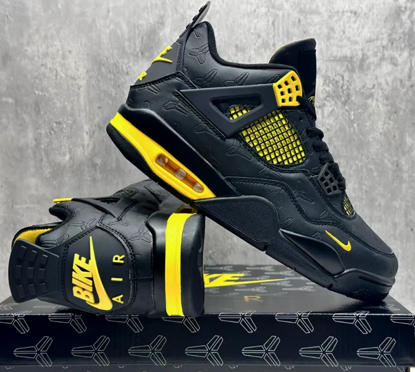 Nigel Sylvester x Kobe Bryant x Air Jordan 4 Thunder Shoes Sneakers