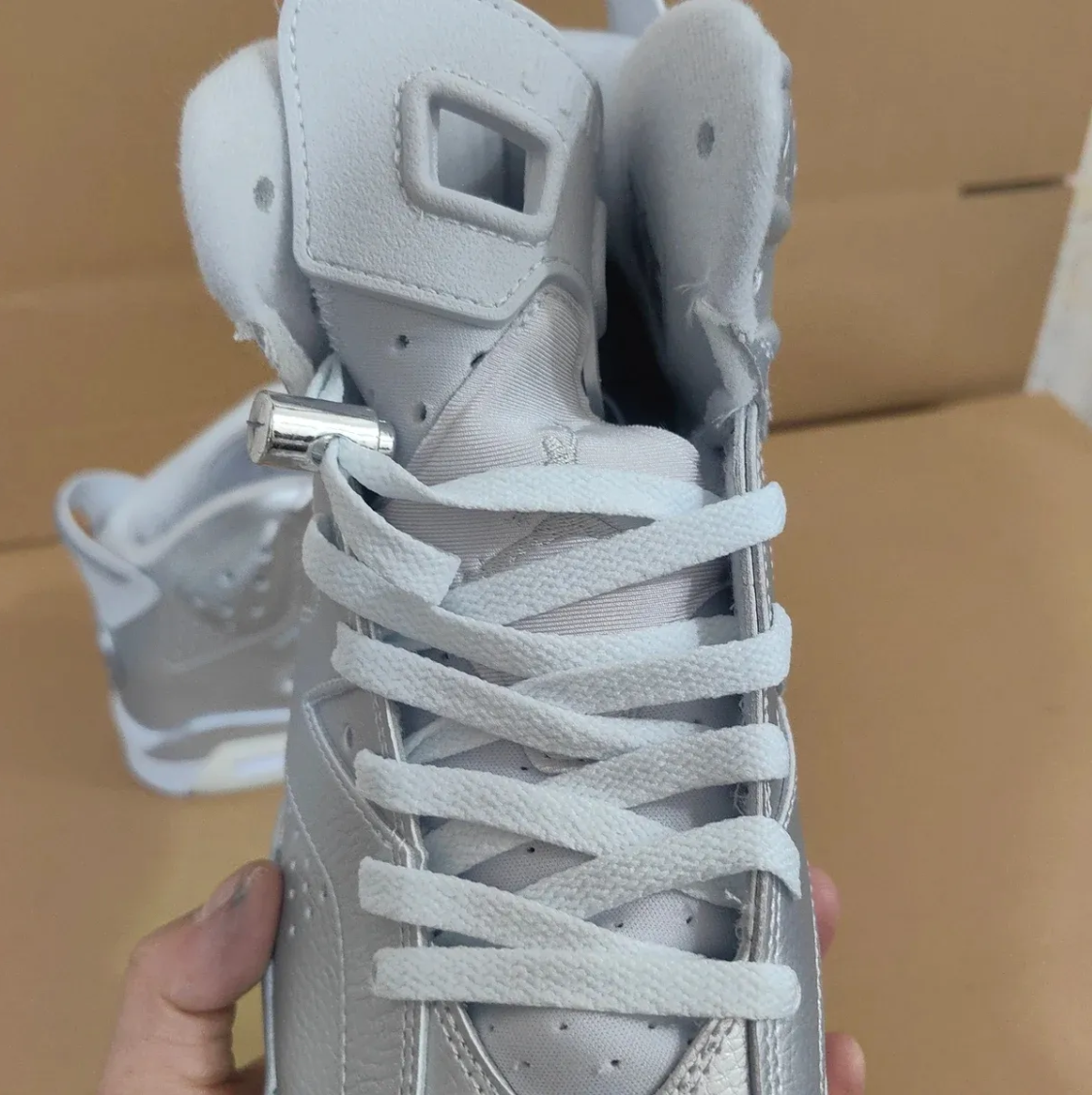 PSG x Air Jordan 6 Metallic Silver Shoes Sneaker