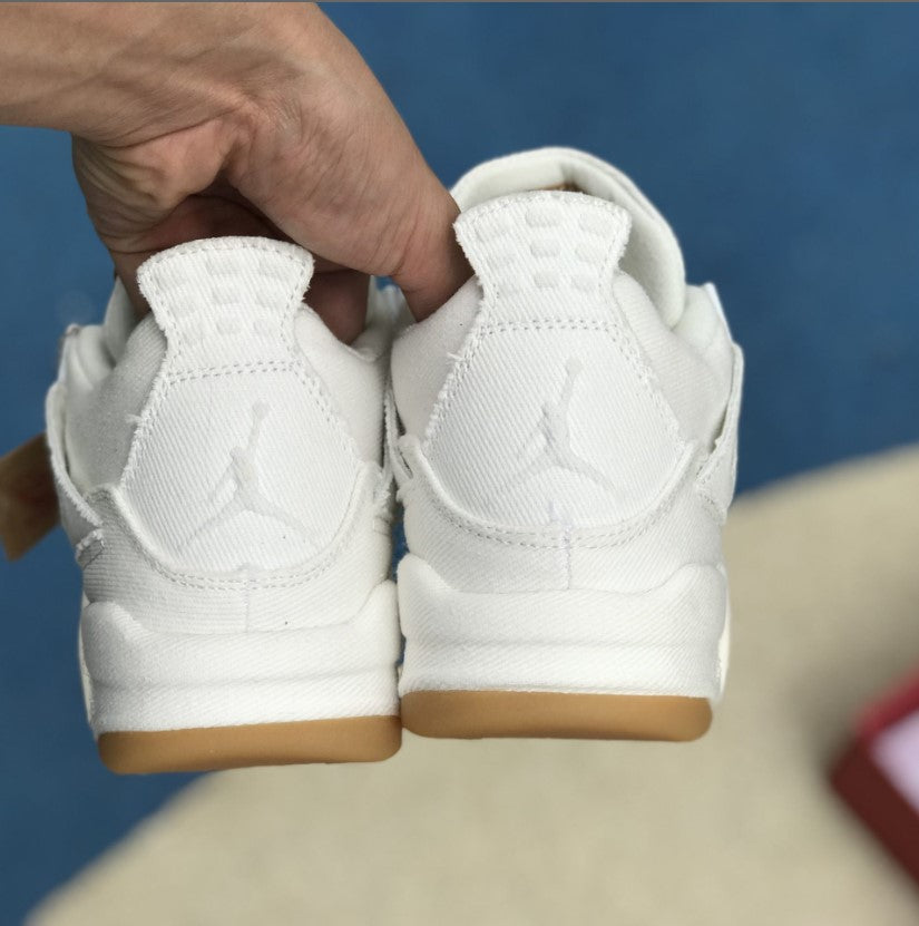 Air Jordan 4 Retro Levi’s White (Levi’s Tag) Shoes Sneakers