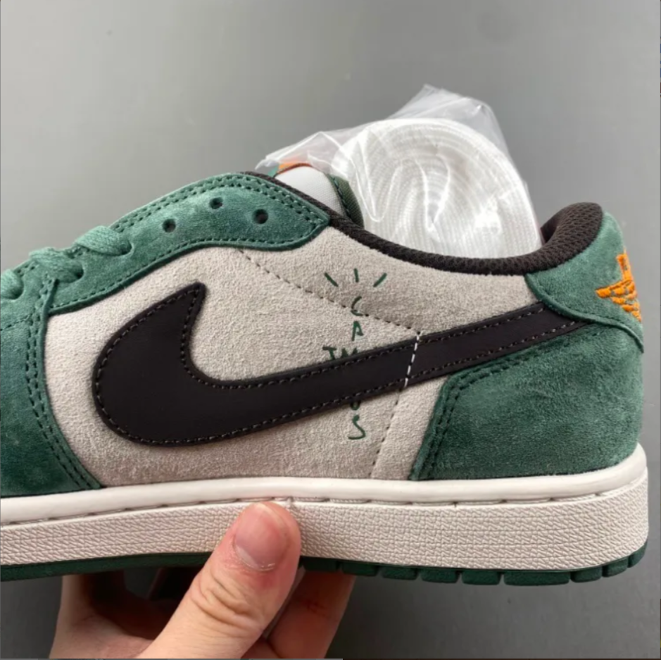 Travis Scott x Air Jordan 1 Low OG SP Green Velvet Shoes Sneakers