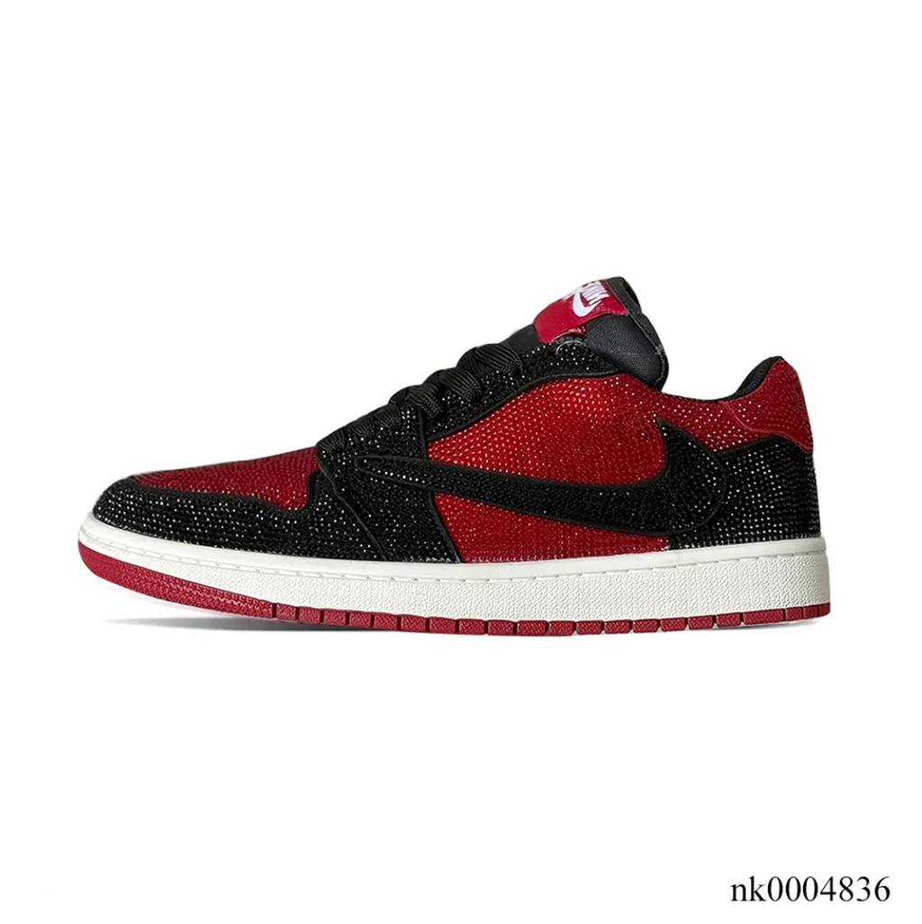 Air Jordan 1 Low Bred Crystal Sneakers
