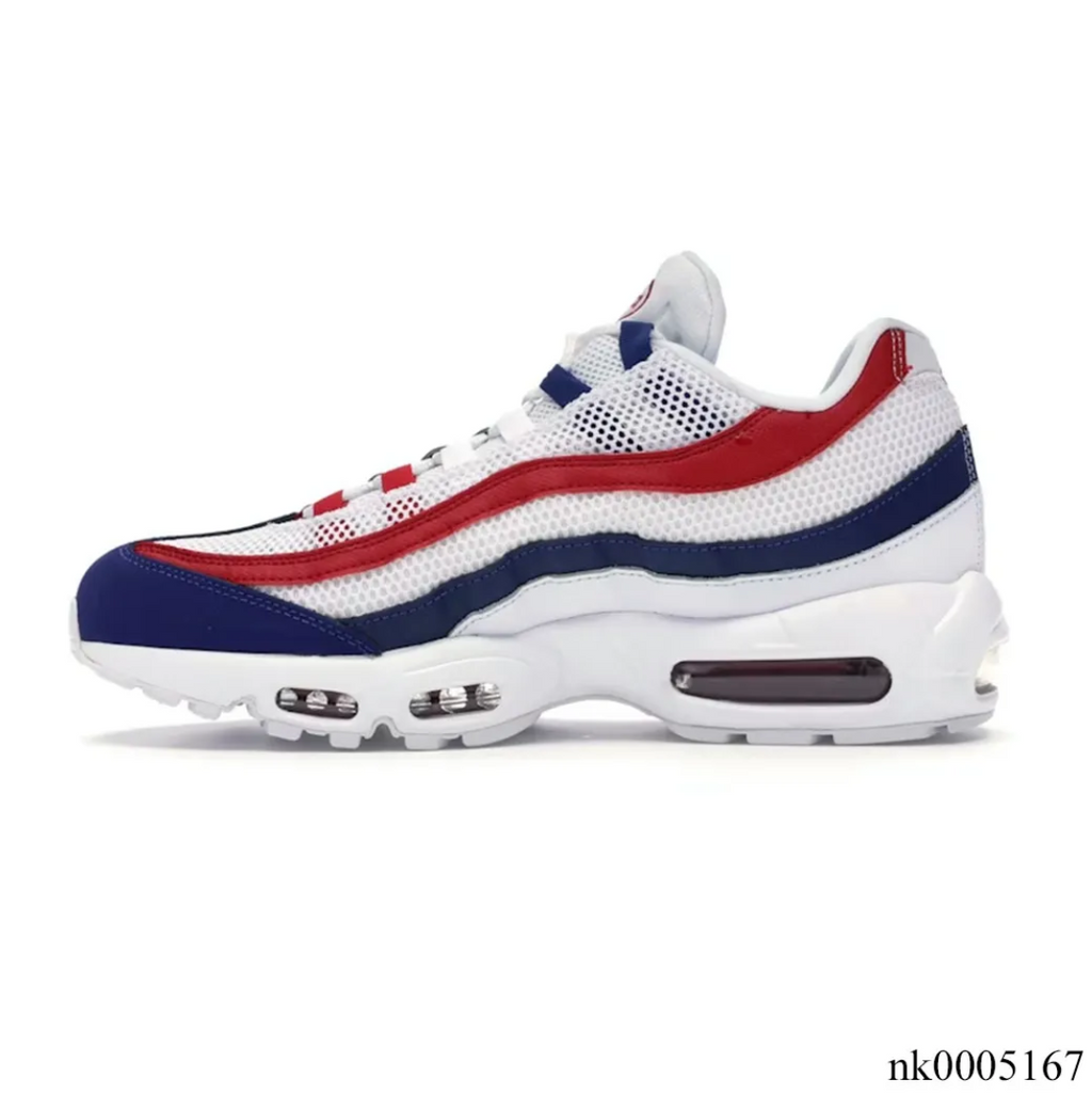 Air Max 95 White Deep Royal Blue Gym Red Shoes Sneakers