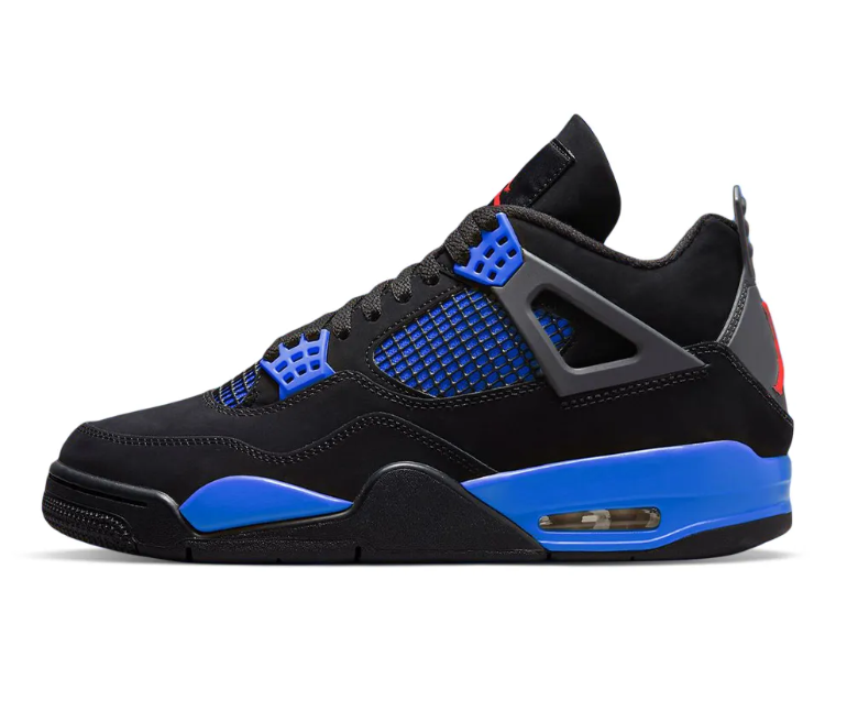Air Jordan 4 Retro Black Deep Royal Blue Shoes Sneakers