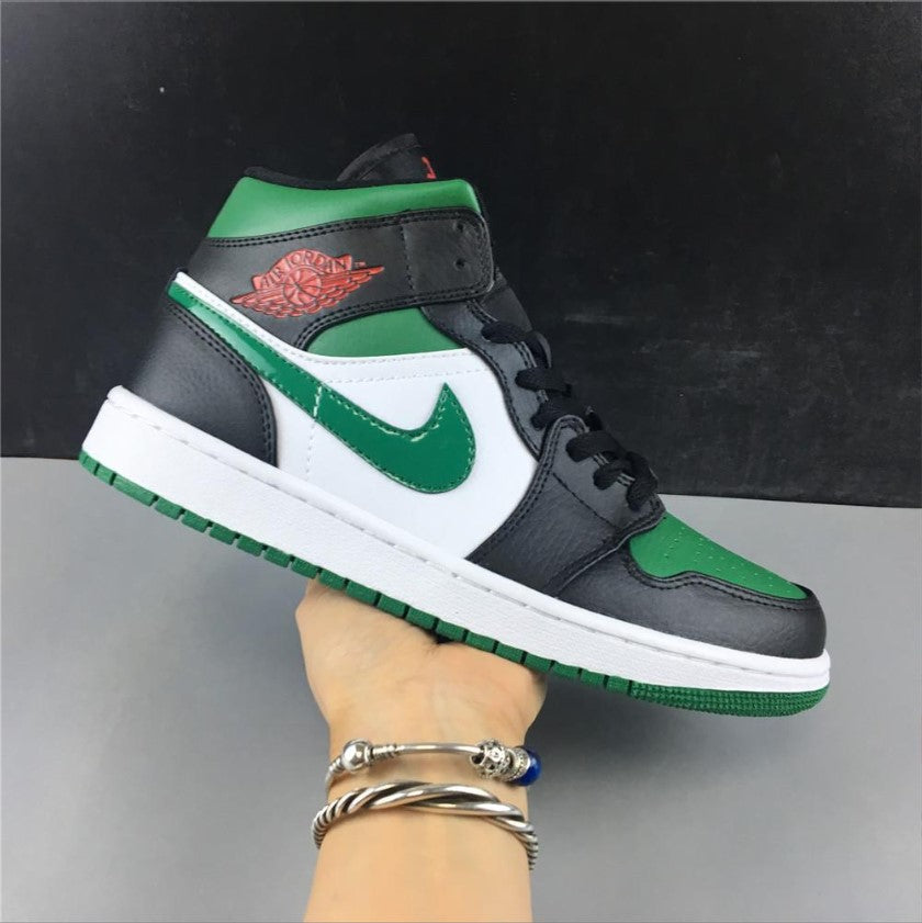 Air Jordan 1 Mid Green Toe Shoes Sneakers