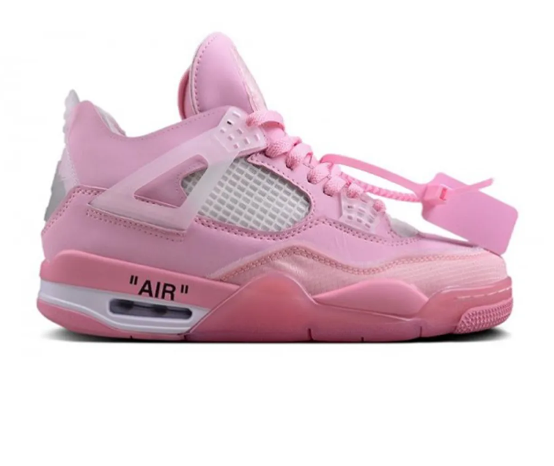 OW X AJ 4 Pink Shoes Sneakers