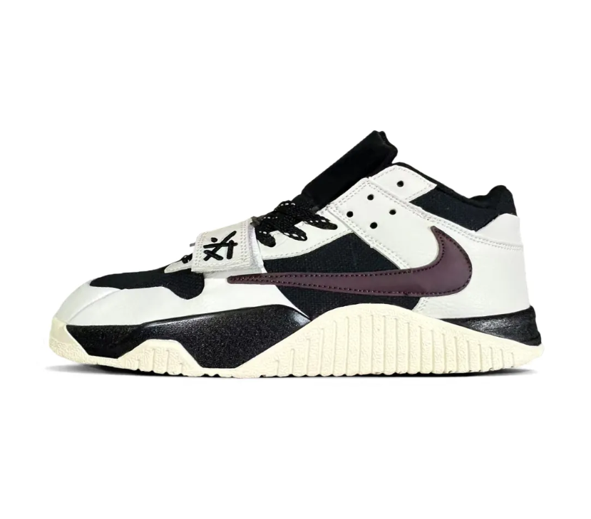 Travis Scott x Jumpman Jack Black White Burgundy Shoes Sneakers