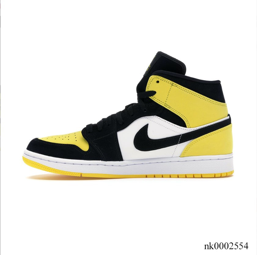 Air Jordan 1 Mid Yellow Toe Black Shoes Sneakers