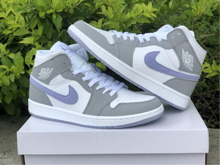 Air Jordan 1 Mid Wolf Grey Aluminum Shoes Sneakers