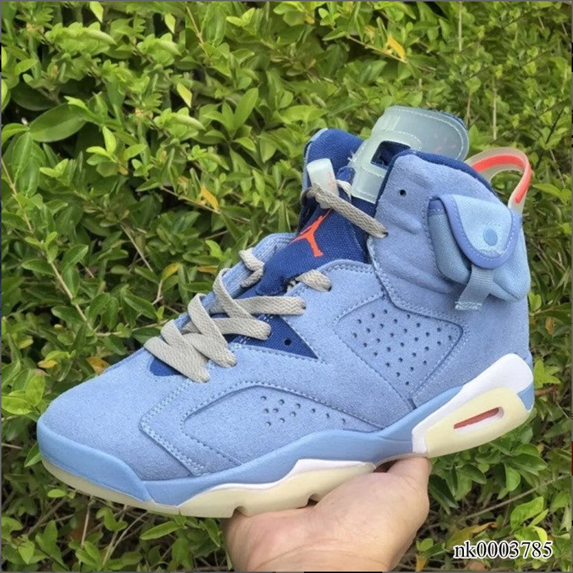 Air Jordan 6 x Travis Scott Houston Oilers Light Blue Shoes Sneakers
