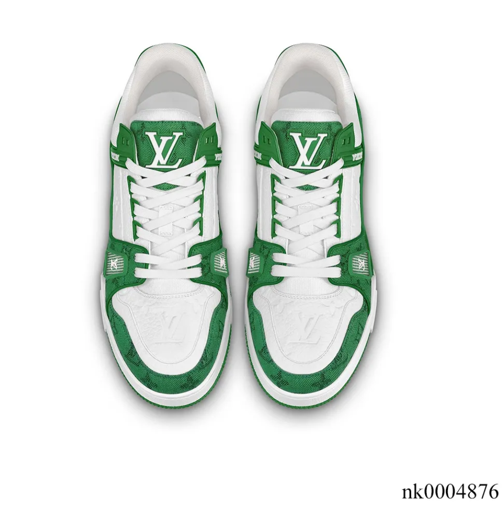 LV Trainer Denim Monogram Green Shoes Sneakers